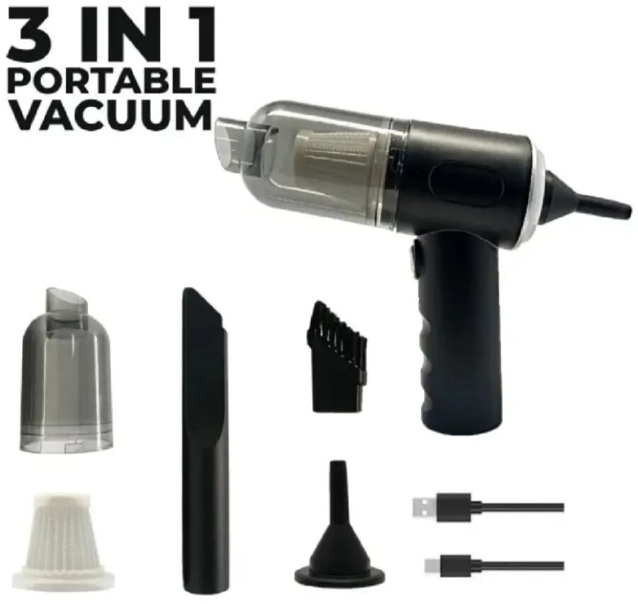 Powerful 3-in-1 Cordless Handheld Vacuum Cleaner with LED Light - Wet & Dry, Strong Suction for Car, Sofa, Carpet & Home Cleaning (With box) - Image 2