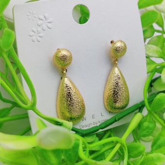Elegant Textured Drop Earrings – Golden Glow  | Earring For Girls | Luxurious Looks