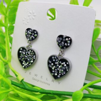 Imported Elegant Heart Shaped Crystal Earrings – Sparkling Perfection | Best Quality Earrings | Earrings Fashion 
