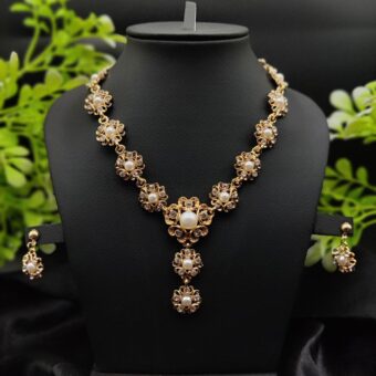 Imported Majestic Pearl Flower Necklace Set 🌸✨ | Best Quality Necklace For Girls & Women | Artificial Jewellery
