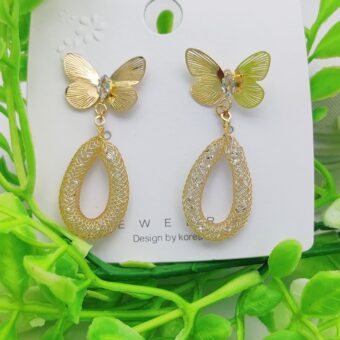 Imported Elegant Butterfly & Woven Teardrop Earrings - Sophisticated Design for Every Occasion 🌸✨ | Best Quality Earring For Women & Girls