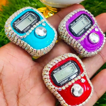 Pack of 5 Mini Finger Ring Fancy Counter Tasbeeh  5digit portable digital  LCD display Talley counter Ziker Tasbeeh digital counter Tasbeeh (Random Color)
