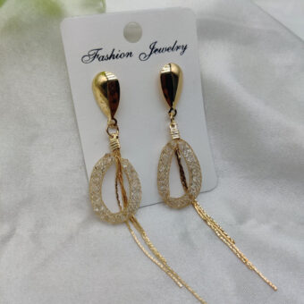 Imported Elegant Mesh Teardrop Dangling Earrings | Best Quality Artificial Earrings For Girls & Women