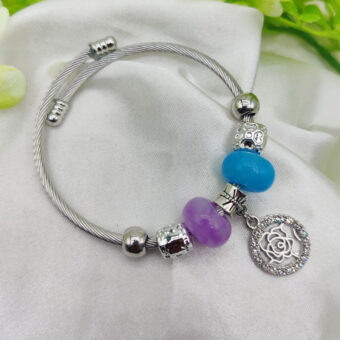 1 Piece Imported Elegant Rose-Embellished Pandora Bracelet for Women