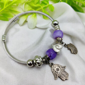 1 Piece Imported Hamsa Hand Pandora Charm Bracelet - A Symbol of Elegance and Protection