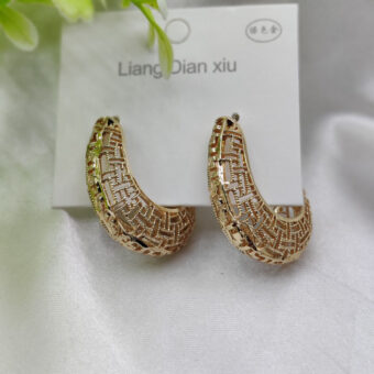 Imported Elegant Crystal Flower Dangle Earrings – Graceful & Stylish - Luxurious Gold Finish | Best Quality Artificial Earrings For Girls & Women