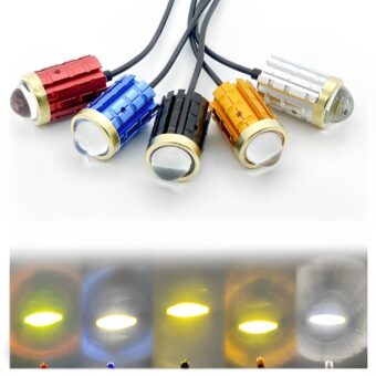 New Mini Driving Fog Light for All Motorcycle, Cars, Jeep 4 Functions White,Yellow,,Combo And Flasher Lens Projectors Auxiliary Light(Random Color)
