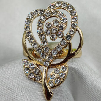 1 Piece Imported Sparkling Floral Elegance Adjustable Ring | Elegant Design Adjustable Ring For Girls & Women