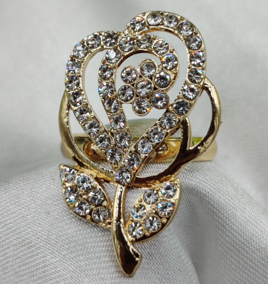 1 Piece Imported Sparkling Floral Elegance Adjustable Ring | Elegant Design Adjustable Ring For Girls & Women