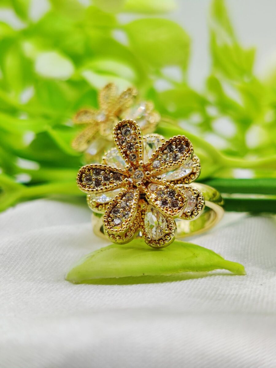 1 Piece Imported Blooming Elegance Adjustable Ring Set – Two Radiant Color 🌟 | Luxurious Design Ring | Adjustable Ring | Ring For Girls & Women ✨ - Image 4