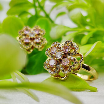 1 Piece Imported Elegant Moveable Floral Cluster Ring with Sparkling Zircon Detailing 🌟 | Luxurious Design Ring | Adjustable Ring | Ring For Girls & Women ✨