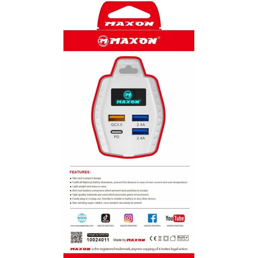 MAXON CL-20 20WPD Clip Charger / 3USB,20WPD,Clip Charger, QC 3.0 - Image 3