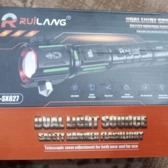 RUILANG DUAL LIGHT SOUTHE Metal torch  Multifunctional  Rechargeable Emergency torch for Camping Household (Model RL-SX827)