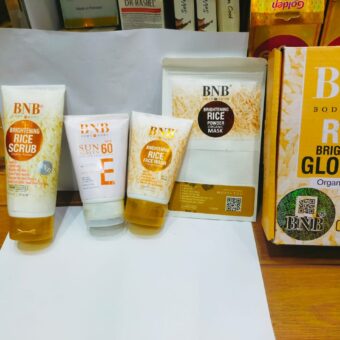 4 in 1 BNB-Rice Whitening And Glowing Facial Kit  Sun Screen +Face Wash+ Scrub+ Mask &amp