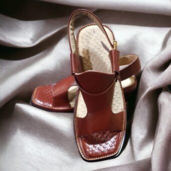 Kohati plus Peshawar zalmi / brown  CHAPPAL PURE LEATHER for mens (without box)