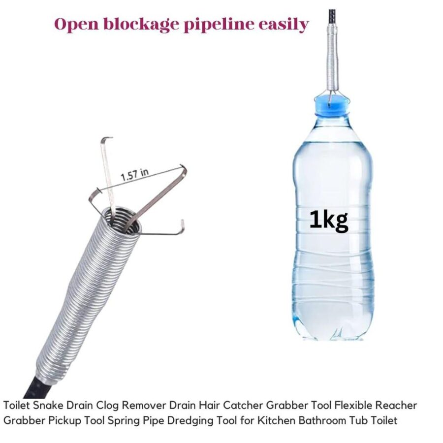Stainless Steel Hair Catching Drain Cleaner Wire Spring Sink Cleaning Stick - Image 3