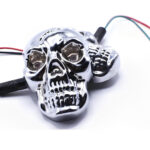 Universal Skull Head LED Turn Signal Indicators – Set of 2/4 for Motorcycles 125cc and 70cc all bikes