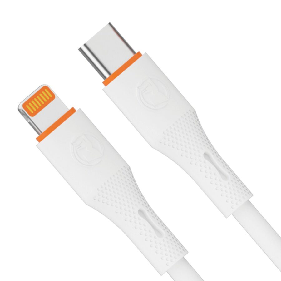 E-02 Plus 27 WPD USB C to IOS Cable PD Fast Charge Mobile Phone Cord | Best Quality Cable | Type C To Iphone Cable ( White )
