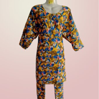 Women's Floral Printed Two-Piece Stitched Suit – Kurta and Pajama Set | Comfortable & Stylish Casual Wear
