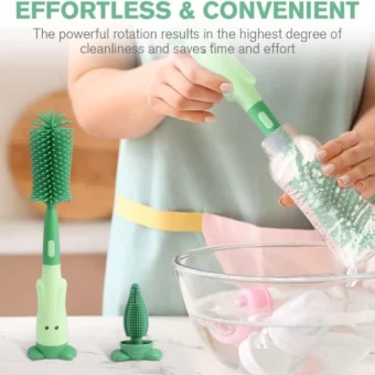 3-in-1 Silicone Baby Bottle Cleaning Brush Set – Pacifier, Straw, and Bottle Scrubber