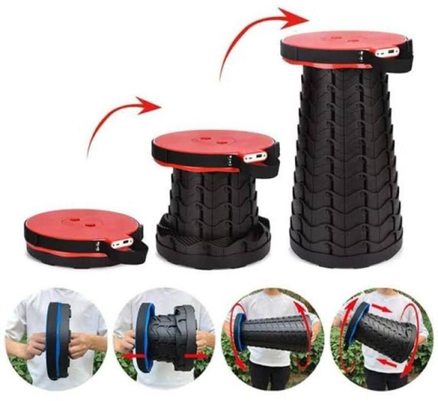 Portable Telescoping Stool, Folding Stool Lightweight & Sturdy,  Retractable Telescopic Stool for Gardening, Camping, Travel, Fishing, Hiking  (random color)
