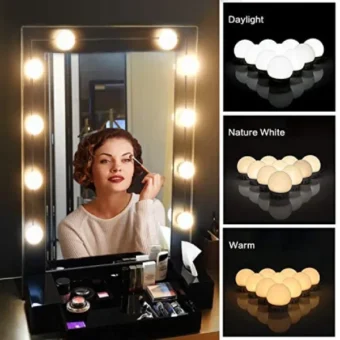 Vanity Mirror Fill Light Bulb | Changeable Luminance 3 Colors LED USB String Dimmable Vanity Light