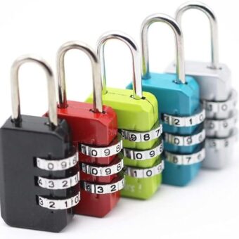 Greatangle-uk 3 Digit Code Combination Padlock For Luggage Combination Number Lock Padlock For Zipper Bag Suitcase Drawer Durable Locks Black
