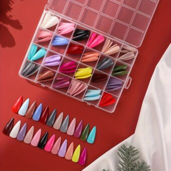 Reusable Fake Nails with Box – Beautiful Variety of Colors | Best Fake Nails For Girls Without Glue ( Random Color Nails)