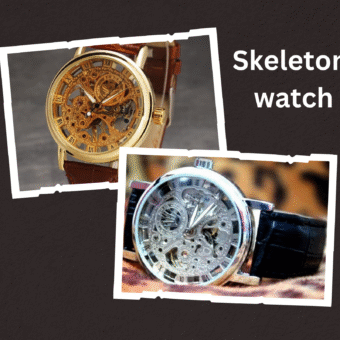 Skeleton watch  Stylish Watch leather strap