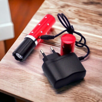 2 in 1 Stun Gun + LED Flashlight Woman's Self-Defense Lipstick Gun Self Defense Flashlight for Women (Random color)