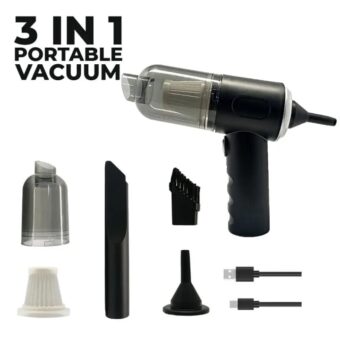 Powerful 3-in-1 Cordless Handheld Vacuum Cleaner with LED Light - Wet & Dry, Strong Suction for Car, Sofa, Carpet & Home Cleaning (With box)