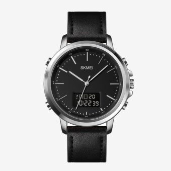 SKMEI Men's Fashion Digital Watch Analog Leather Multifunctional Waterproof Men's Watch 1652 | Skemi Men Digital Analog Watch - Without Box - Image 3