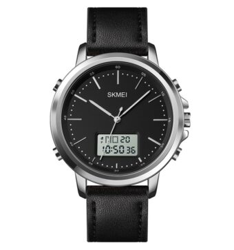 SKMEI Men's Fashion Digital Watch Analog Leather Multifunctional Waterproof Men's Watch 1652 | Skemi Men Digital Analog Watch - Without Box - Image 6
