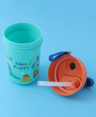Dino Party Water Bottle for Kids – Cute Dinosaur-Themed Leak-Proof Drink Bottle with Straw Lid | BPA-Free, Durable & Reusable Water Bottle for School, Travel, and Birthday Party Favors - Random Color - Image 5
