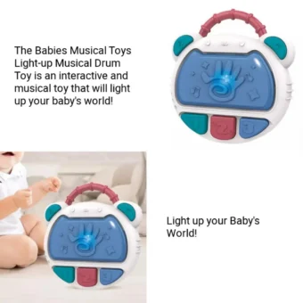 Flash Drum Toy for Kids - Early Education Drums Piano Musical Instrument Baby Toys Baby Hand Drum Toy Baby Flash Drum With Lights And Music Babies Drum Clap Music Hand Drum Children Preschool Early Development Toy - Image 6