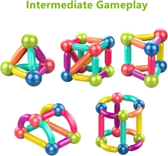 42PCS Magnetic Toys Building Blocks Set – STEM Magnet Balls and Rods Construction Kit for Kids – Educational Stacking Toy for Toddlers & Preschool Learning – Colorful Magnetic Building Sticks for Boys & Girls - Image 7
