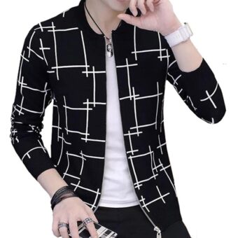 Long life Genuine full sleeves T shirt For Boys | Stay Stylish with a Black Lining Printed Zipper Jacket - Image 4