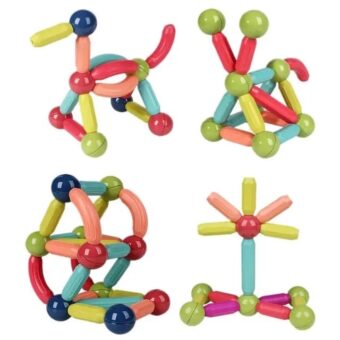 Magnetic Rods Toy 52 Pieces Magnetic Stick Building Blocks Magnetic Blocks for kids DIY Magnetics Sticks Blocks Montessori Toys - Image 2
