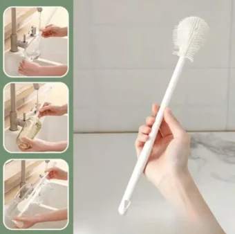 Multifunctional Silicone Bottle Brush - Eco-Friendly, Flexible, and Durable Cleaning Brush for Bottles, Cups, and Kitchenware | Soft Bristles, Long Handle - Image 4