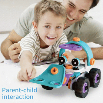 DIY Soft Rubber Building Puzzle Truck Toy Set for Kids – Creative 3D Assembly Construction Vehicle Toy with Flexible Pieces, Safe Educational STEM Learning Toy for Toddlers and Children - Random Color - Image 4