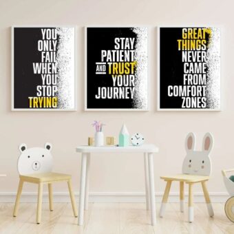 set Of 3 Motivational Quote Frames/ Set of 3 motivational Frame Wall Paintings, For Office Decor