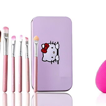 07 PCs Kitty Style Brushes  Makeup Brush Set | Complete Brush Kit for Professional and Beginner (Pink Color)