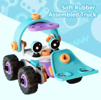DIY Soft Rubber Building Puzzle Truck Toy Set for Kids – Creative 3D Assembly Construction Vehicle Toy with Flexible Pieces, Safe Educational STEM Learning Toy for Toddlers and Children - Random Color - Image 6
