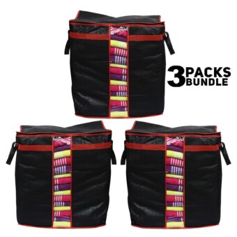 LARGE Storage Bag organizers [Pack of 1, 2,3 & 4] | Clothes Blanket Large Folding Boxes Storage Box | Foldable Containers Clothing Bedding Double Zipper - Image 2