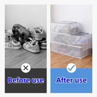 Transparent Storage Shoe Box Steel Structure Free Installation Shoe Cabinet to Prevent air Moisture Protection Shoes Clothing Toys Storage Box - Image 5