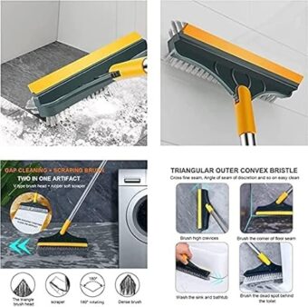 2 in 1 Floor Cleaning Brush Bathroom Tile Windows Floor Cleaning Brush with 120° Rotatable Head - Multipurpose Bathroom Floor Cleaning Brush - Floor Brush Scrubber - Without Box - Image 7