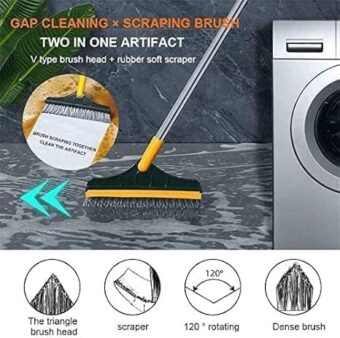 2 In 1 Floor Cleaning Brush Bathroom Tile Windows Floor Cleaning Brush With 120° Rotatable Head – Multipurpose Bathroom Floor Cleaning Brush – Floor Brush Scrubber - Image 9