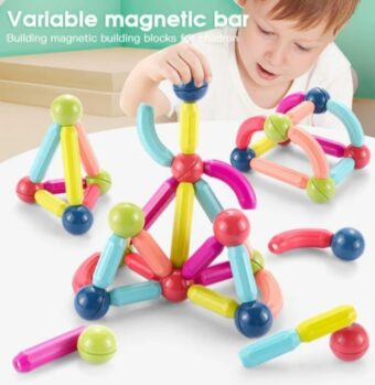 42PCS Magnetic Toys Building Blocks Set – STEM Magnet Balls and Rods Construction Kit for Kids – Educational Stacking Toy for Toddlers & Preschool Learning – Colorful Magnetic Building Sticks for Boys & Girls - Image 3