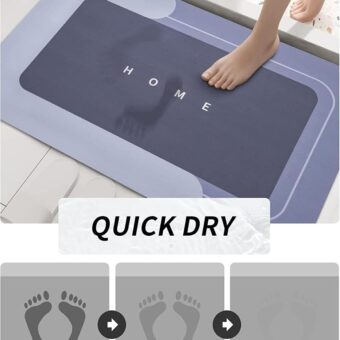 Best Quality Quick-Dry Non-Slip Home Mat – Absorbent, Washable Square Floor Mat for Bathroom, Kitchen & Entryway - Random Color