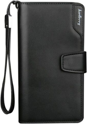 Baellerry Men's Leather 2nd Bag, Large Capacity, Coin Purse, Zip Around Wallet, 23 Card Slots, Luxury, Handle, Long Wallet, Gift Compatible - Black  - Image 8